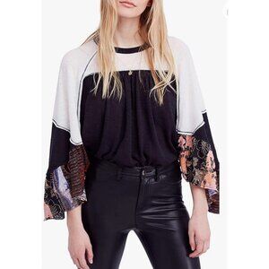 Free‎ People We The Free Friday Fever Mixed Media Thermal Black Small Boho $98